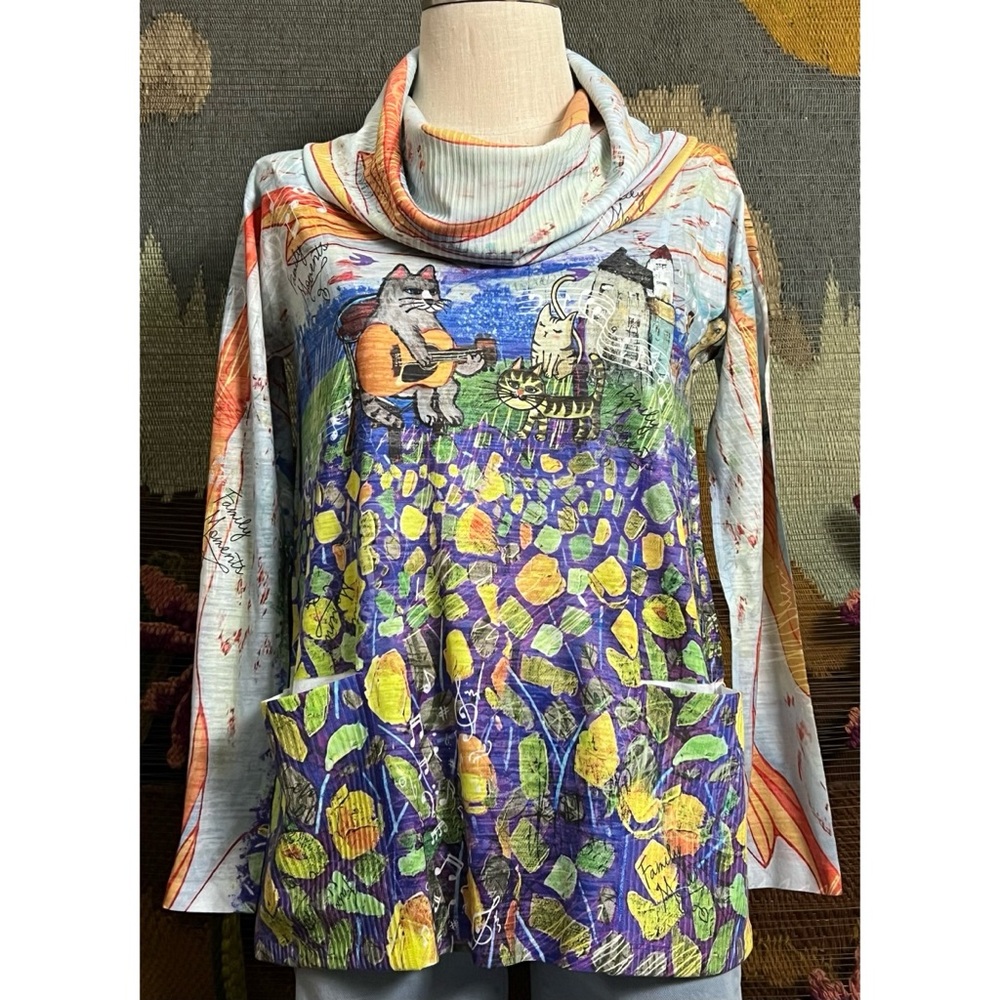 Inoah Whimsical Cat Top M